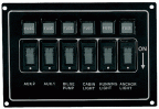 Панель переключателей 6шт горизонтальная черная из алюминия С91317